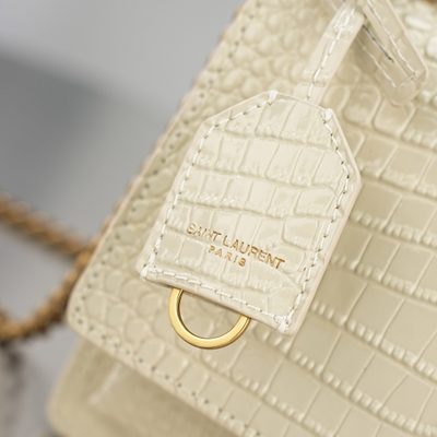 Saint Laurent Sunset Medium in Crocodile-Embossed Leather — 10