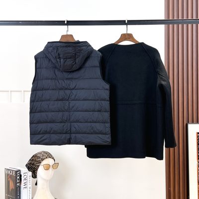 Moncler Reposse 3-in-1 Wool & Cashmere Short Down Jacket, which includes a detachable hooded quilted — 4