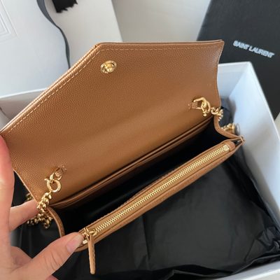 Saint Laurent Cassandre Envelope Chain Wallet — 8