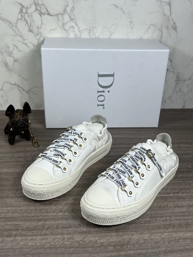 Dior Walk'N'Dior white cotton canvas sneakers — 3