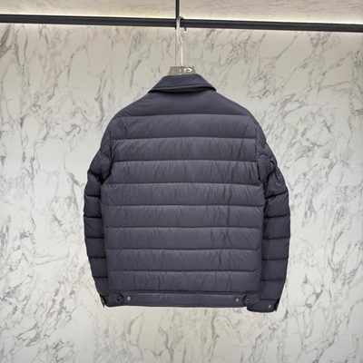 Moncler ivory-colored Moncler down-filled snap-front shirt jacket with dual chest flap pockets — 3