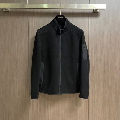 Prada hybrid knit and down puffer jacket — 9