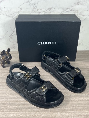 Chanel quilted calfskin "Dad Sandals" — 4