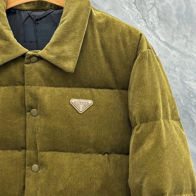 Prada Cotton Corduroy Down Puffer Jacket — 4