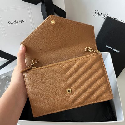 Saint Laurent Cassandre Envelope Chain Wallet — 7