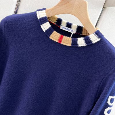 Burberry Checked Jacquard-Trimmed Wool Sweater — 3