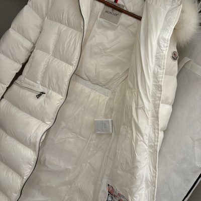 Moncler Boedic hooded shearling-trimmed long down jacket — 7