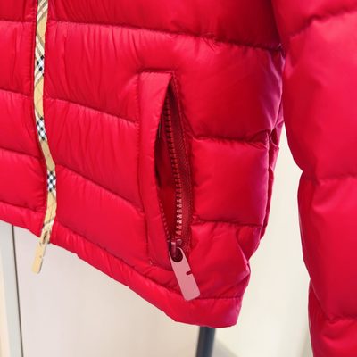 Burberry Kids Checker-tape Nylon Hooded Puffer Jacket — 4