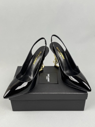 Saint Laurent Lee patent leather slingback pumps — 4