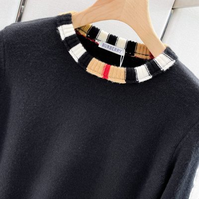 Burberry Checked Jacquard-Trimmed Wool Sweater — 3