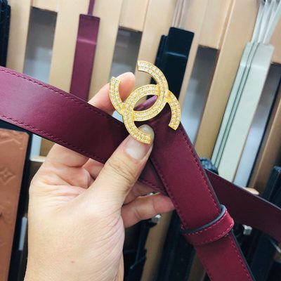 Chanel belt features a distinctive double-C buckle — 4