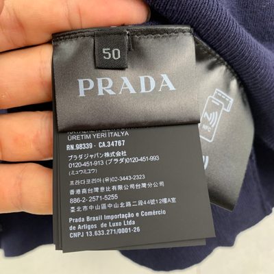 Prada navy blue silk crew-neck — 10