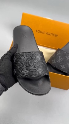 Louis Vuitton Waterfront Mule slides in the Monogram Eclipse pattern — 5