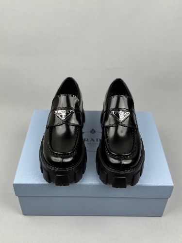 Prada Monolith brushed leather loafers — 3