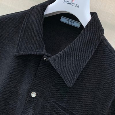 Prada classic button-down shirt and matching trousers accented — 3