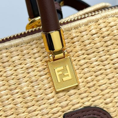 Fendi Raffia By The Way Mini Boston Bag (T) — 3