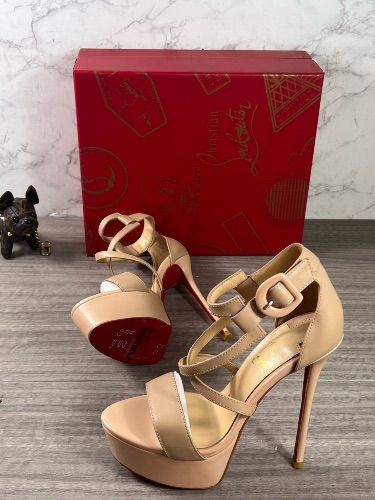 Christian Louboutin Choca 150 nude platform sandals