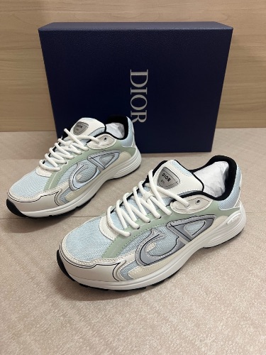 Dior B30 Sneakers in light blue and grey technical mesh — 3