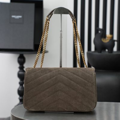 Saint Laurent Loulou Matelassé Suede Shoulder Bag — 3