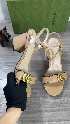 Gucci Marmont leather block-heel sandals — 5