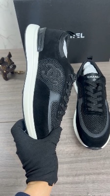 Chanel trainers crafted from a mix of suede, mesh, and calfskin — 5