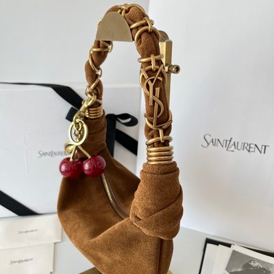 Saint Laurent Amalia Suede Hobo Bag — 3