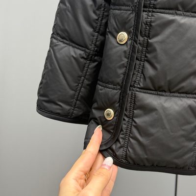 Moncler Cygnes Faux Fur Collar Quilted Puffer Jacket — 6