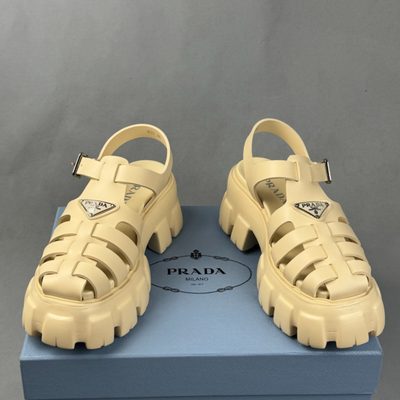 Prada foam rubber Monolith cage sandals — 4