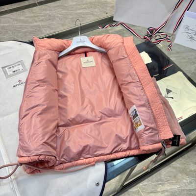 Moncler Arques Velvet Down Vest in a pink — 6