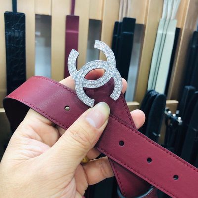 Chanel belt features a distinctive double-C buckle — 3