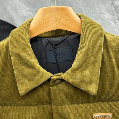 Prada Cotton Corduroy Down Puffer Jacket — 11