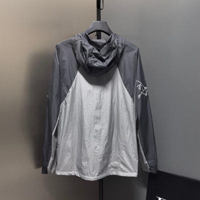 Arc'teryx Norvan Windshell Hoody in a gray and silver — 8