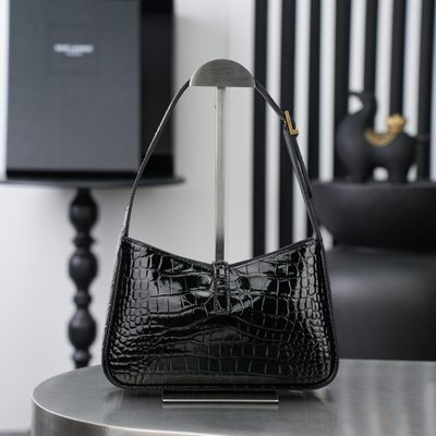 Saint Laurent Le 5 à 7 Crocodile-Effect Hobo Bag — 7