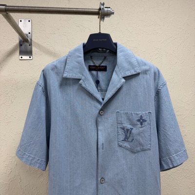 Louis Vuitton Embroidered Signature Chambray Short-Sleeved Shirt — 3