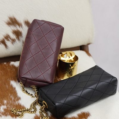 Saint Laurent Cassandre Bijou quilted textured-leather pouch — 3
