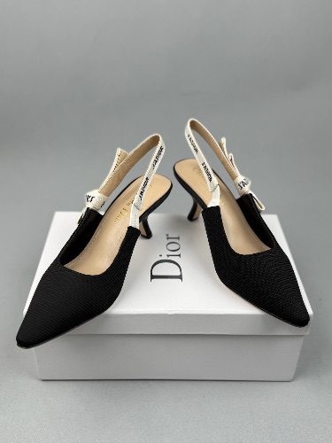 Dior J'Adior slingback pumps in black technical fabric — 4