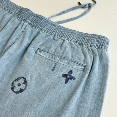 Louis Vuitton Embroidered Signature Chambray Shorts — 10