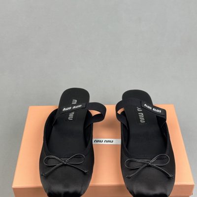 Miu Miu black satin ballet flats — 3