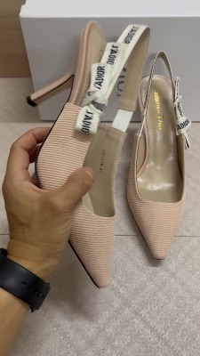 Dior J'Adior slingback pumps in nude technical fabric — 5