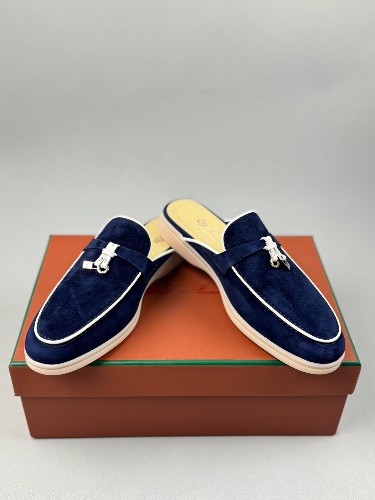 Loro Piana blue suede Babouche Walk loafers — 4