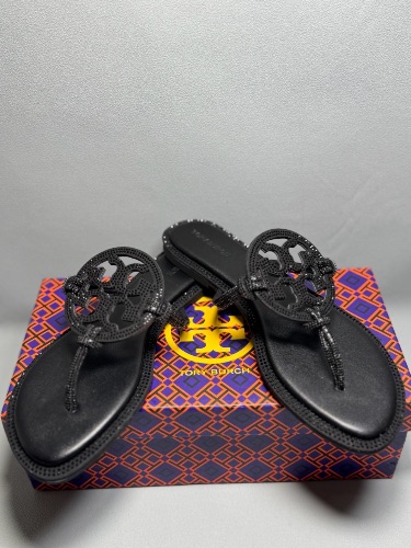 Tory Burch Miller Pave Knotted Sandals in black — 4