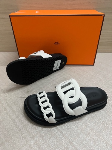 Hermès Extra sandals in white nappa leather