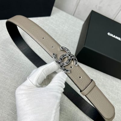 Chanel leather belt features a gold-tone CC buckle — 6