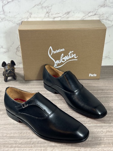 Christian Louboutin Chambelimonk calfskin monk strap shoes — 4