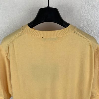 Prada Yellow Recycled Silk-Blend Logo Sweater — 4