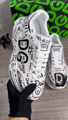 Dolce & Gabbana hand-painted graffiti calfskin nappa Daymaster sneakers — 5