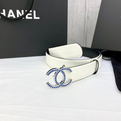 Chanel belt features a distinctive gold-toned CC buckle — 9