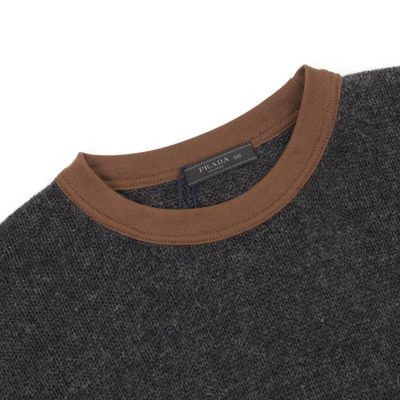 Prada anthracite cashmere crew-neck sweater — 3