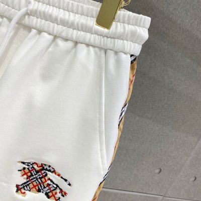 Burberry Check Trim Cotton Shorts — 5