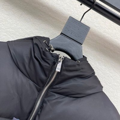 Prada Women's Re-Nylon Belted Hooded Short Puffer Jacket — 4